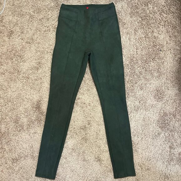 Spanx Olive Green Faux Suede Leggings XS - Picture 3 of 5